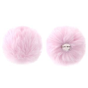 5757 2 Pcs Easter Bunny Tail Pink Rabbit Tail Costume Accessory